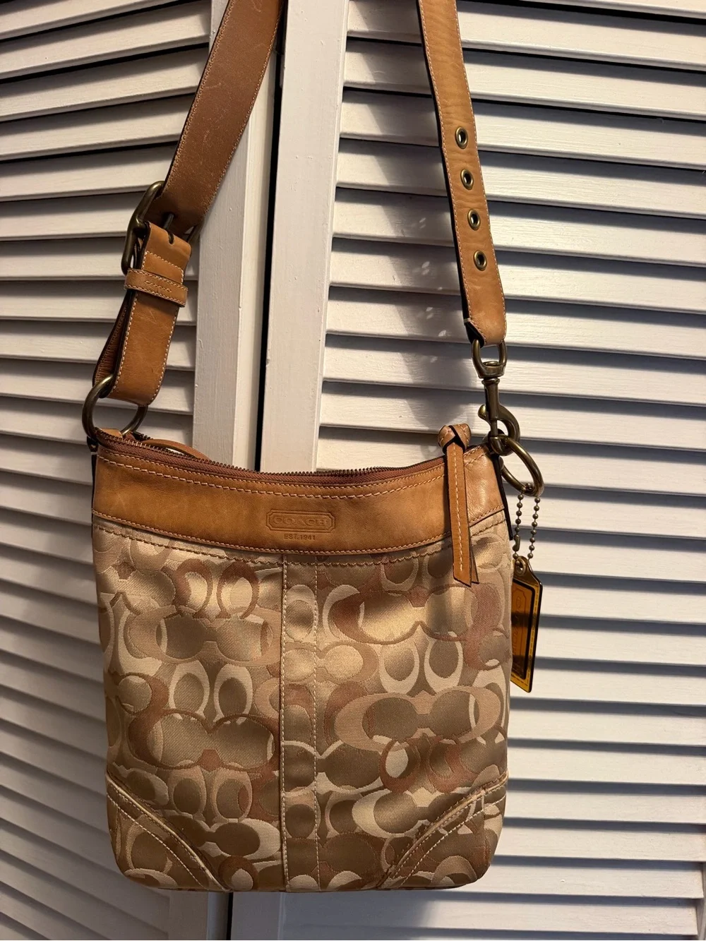 Coach y2k Shoulder Bag in Beige and Tan